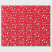 Art Deco Weihnachtsmann Rentier Individuelle Name  Geschenkpapier (Flach)