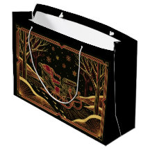 Art Deco Weihnachtsschlitten-Geschenktasche