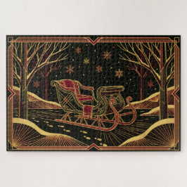 Art Deco Weihnachtsschlitten Puzzle