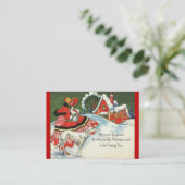 Art Deco Weihnachtszeit Visitenkarte (Stehend Vorderseite)