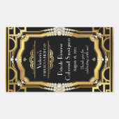 Art Deco Weinflaschen Rechteckiger Aufkleber (Vorderseite)