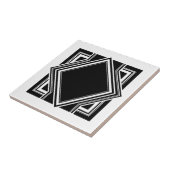 Art Deco Weiß Schwarz Geometrisches Quadrat Elemen Fliese (Seite)