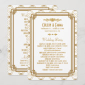 Art Deco Weiße Hochzeitsprogramme Programm (Vorne/Hinten)