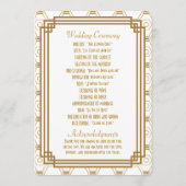 Art Deco Weiße Hochzeitsprogramme Programm (Rückseite)