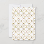 Art Deco Weiße Hochzeitstischnummern Einladung (Rückseite)