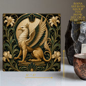 ART DECO WEISSER GREIF KERAMIKFLIESE