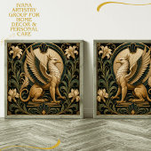 ART DECO WEISSER GREIF KERAMIKFLIESE
