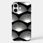Art Deco Weißes Lüftermuster Schwarzer Hintergrund Case-Mate iPhone Hülle (Rückseite)