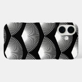 Art Deco Weißes Lüftermuster Schwarzer Hintergrund Case-Mate iPhone Hülle (Rückseite (Horizontal))