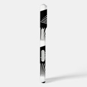 Art Deco Weißes Lüftermuster Schwarzer Hintergrund Case-Mate iPhone Hülle (Rückseite / Rechts)