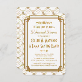 Art Deco Weißes Probe Einladung