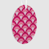 Art-Deco-Wellenmuster - Fuchsia und Korallen Ornament (Vorderseite)