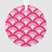 Art-Deco-Wellenmuster - Fuchsia und Korallen Ornament (Rückseite)