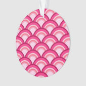 Art-Deco-Wellenmuster - Fuchsia und Korallen Ornament (Vorderseite)