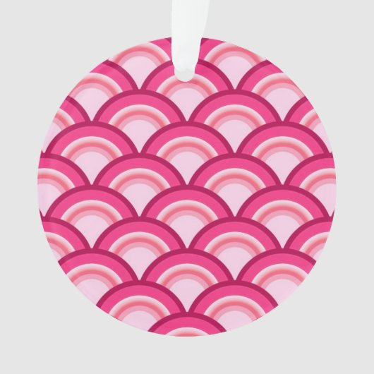 Art-Deco-Wellenmuster - Fuchsia und Korallen Ornament (Vorderseite)
