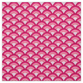 Art-Deco-Wellenmuster - Fuchsia und Korallen Stoff