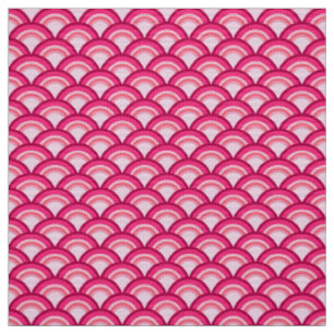 Art-Deco-Wellenmuster - Fuchsia und Korallen Stoff