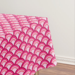 Art-Deco-Wellenmuster - Fuchsia und Korallen Tischdecke