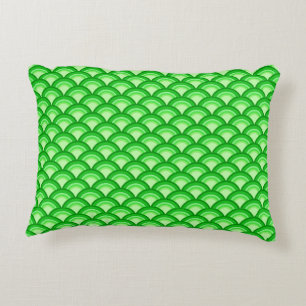 Art Deco Wellenmuster - Jade grün Dekokissen