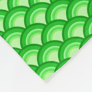 Art Deco Wellenmuster - Jade grün Fleecedecke
