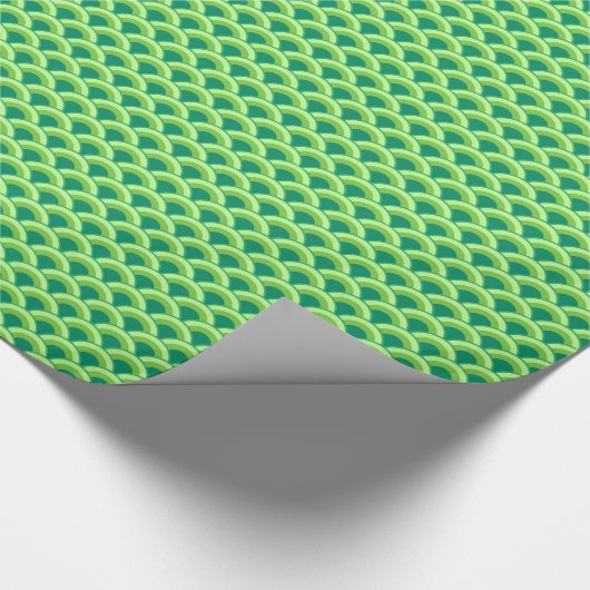 Art Deco Wellenmuster - Jade grün Geschenkpapier (Ecke)