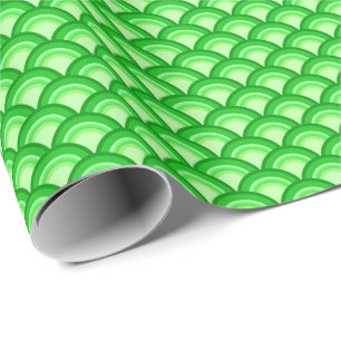 Art Deco Wellenmuster - Jade grün Geschenkpapier
