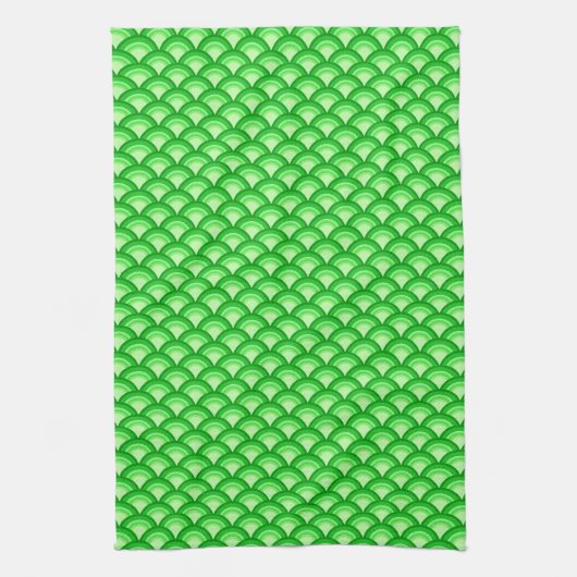 Art Deco Wellenmuster - Jade grün Geschirrtuch (Vertikal)