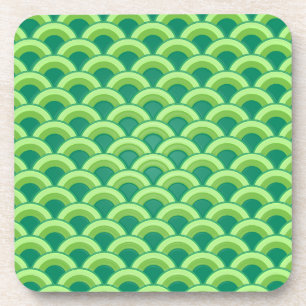 Art Deco Wellenmuster - Jade grün Getränkeuntersetzer