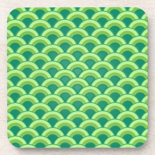 Art Deco Wellenmuster - Jade grün Getränkeuntersetzer (Vorderseite)