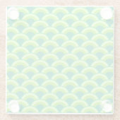 Art Deco Wellenmuster - Jade grün Glasuntersetzer (Rückseite)