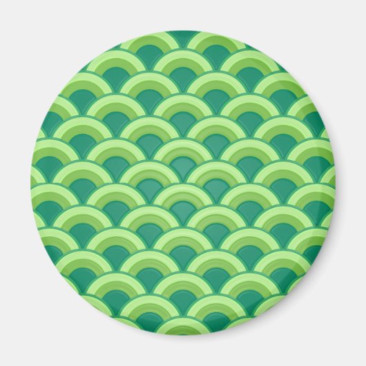 Art Deco Wellenmuster - Jade grün Magnet (Vorne)