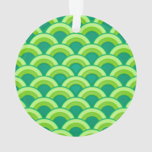 Art Deco Wellenmuster - jade Grün Ornament