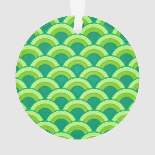 Art Deco Wellenmuster - Jade grün Ornament (Rückseite)