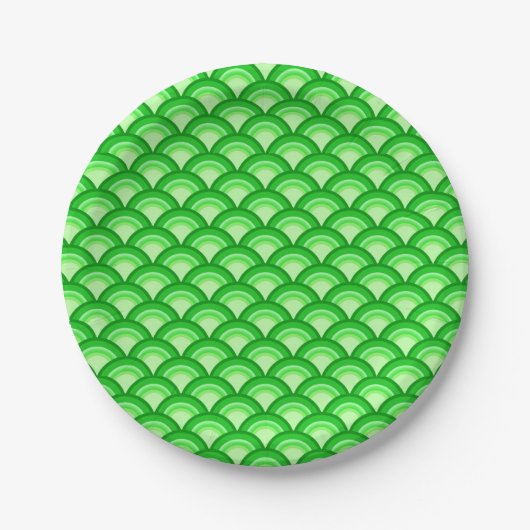 Art Deco Wellenmuster - Jade grün Pappteller (Vorderseite)