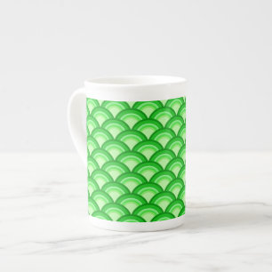 Art Deco Wellenmuster - Jade grün Porzellantasse