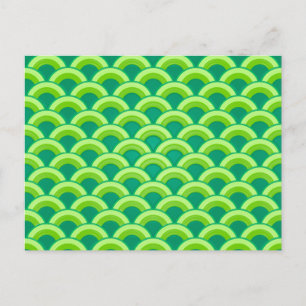 Art Deco Wellenmuster - Jade grün Postkarte