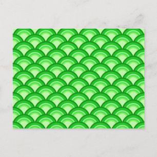 Art Deco Wellenmuster - Jade grün Postkarte