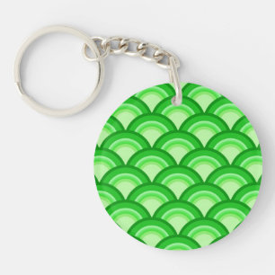 Art Deco Wellenmuster - Jade grün Schlüsselanhänger