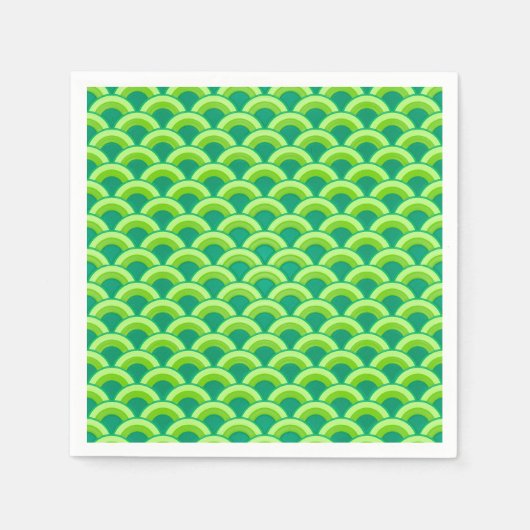 Art Deco Wellenmuster - Jade grün Serviette (Vorderseite)