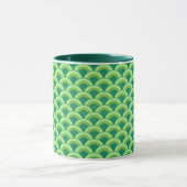 Art Deco Wellenmuster - Jade grün Tasse (Zentrum)