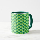 Art Deco Wellenmuster - Jade grün Tasse (VorderseiteRechts)