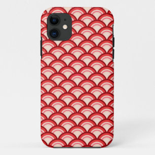 Art Deco Wellenmuster - Korallenrot und Rosa Case-Mate iPhone Hülle