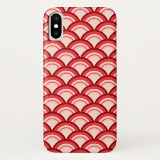 Art Deco Wellenmuster - Korallenrot und Rosa Case-Mate iPhone Hülle (Rückseite)