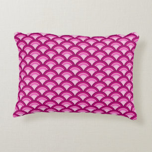 Art Deco Wellenmuster - Magenta und Rosa Dekokissen