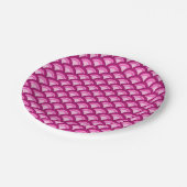 Art Deco Wellenmuster - Magenta und Rosa Pappteller (Schrägansicht)