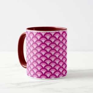 Art Deco Wellenmuster - Magenta und Rosa Tasse