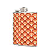 Art-Deco-Wellenmuster - Mandarine orange Flachmann (Links)