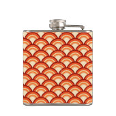 Art-Deco-Wellenmuster - Mandarine orange Flachmann (Rückseite)