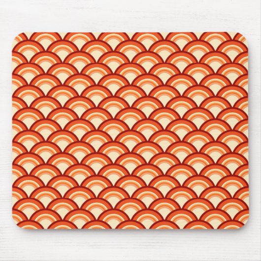 Art-Deco-Wellenmuster - Mandarine orange Mousepad (Vorne)