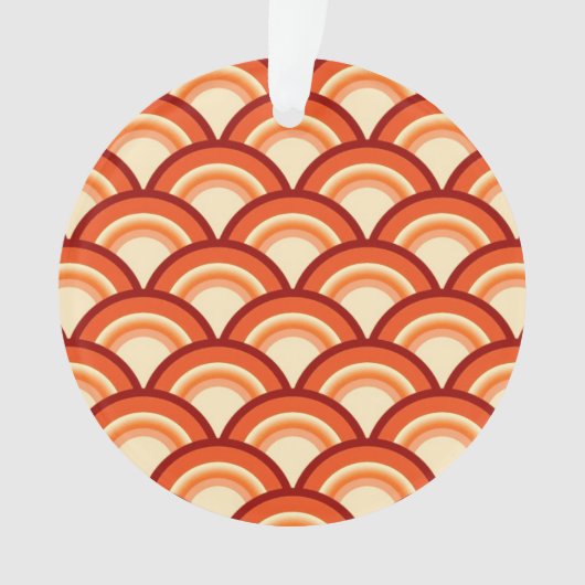Art-Deco-Wellenmuster - Mandarine orange Ornament (Vorderseite)